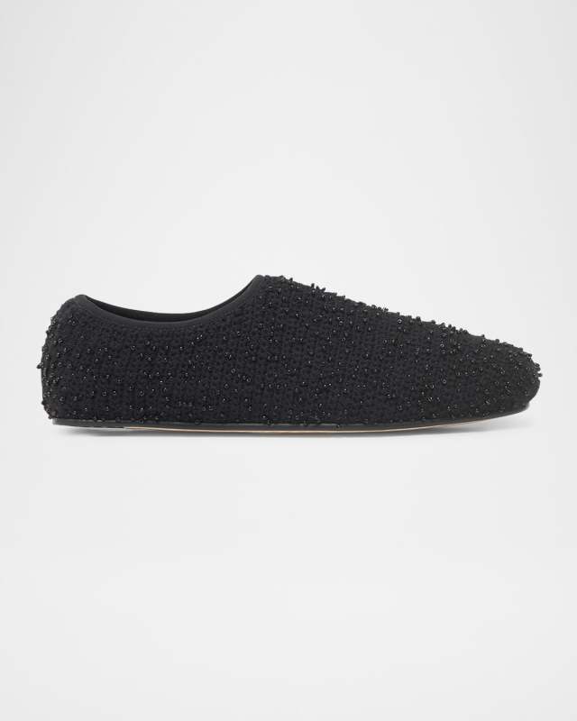 Aris Beaded Cashmere Ballerina Loafers
